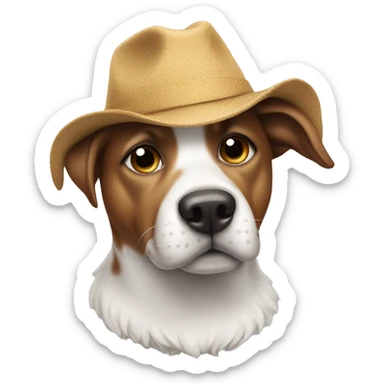 A dog wearing a hat sticker