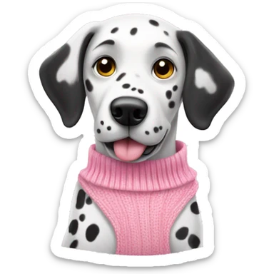 Dalmatian dog in pink sweater  sticker