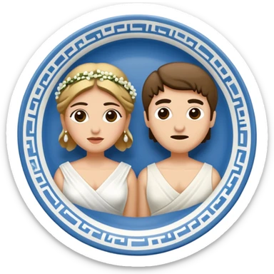 greek wedding broken plate  sticker