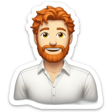red-bearded-anime-adult-guy-white-teeth-white-shirt sticker