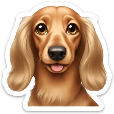 dog beige longhaired dachshund sticker