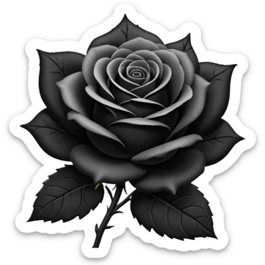 Black ￼ rose sticker