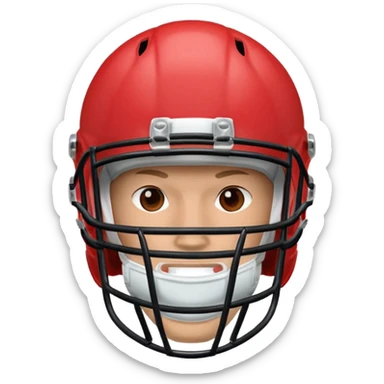 College football player helmet in light red color sticker