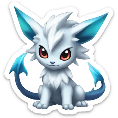 Edgy Cool Kawaii Chibi Baby Absol-Silvally-Vaporeon-Absol-Pokémon Full Body sticker