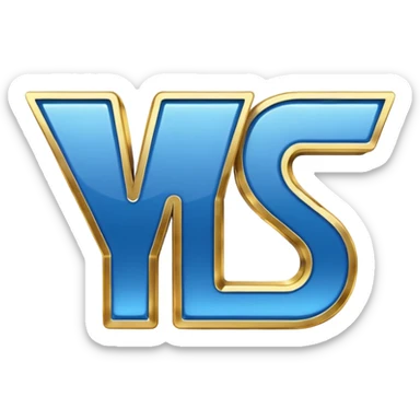 the word "yes" in blue and gold sticker