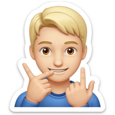 Face smirking and pinching fingers  sticker