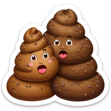 Caca qui fait un bisou sticker