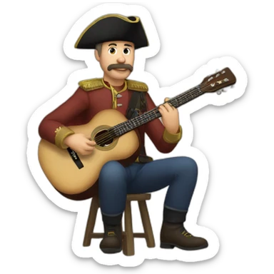 a Cossack with a guitar sticker