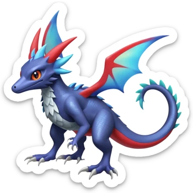 Shiny Noibat-Nargacuga-Salamence-Silvally-Fakémon-hybrid-creature (full body)  sticker