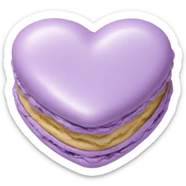 Lilac macaron in shape of a heart  sticker