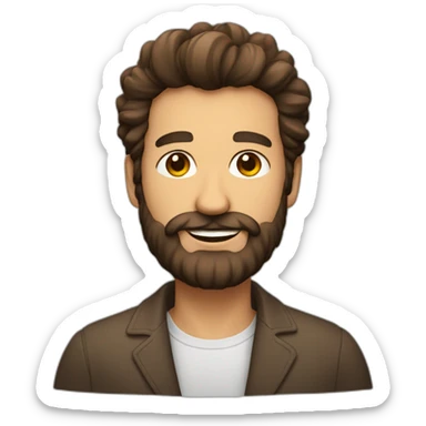 Un homme a barbe avec des cheveux brun sticker
