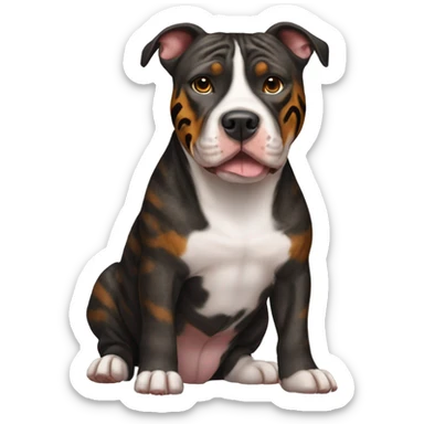 pitbull terrier dark brindle tiger stripes sticker