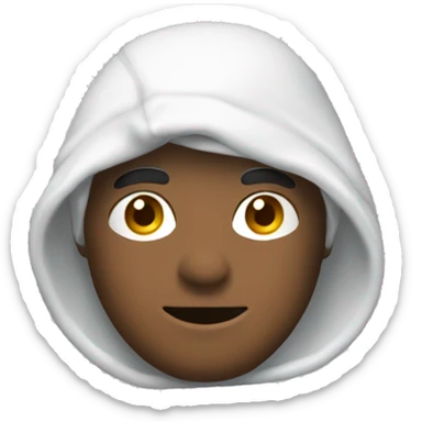Un homme avec une cagoule blanche sticker