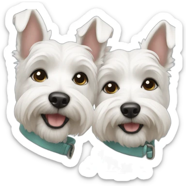 two-sister white terriers sticker