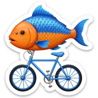 fish riding on the bike sticker