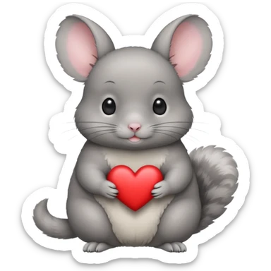 Chinchilla making a heart sticker
