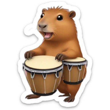 Capybara with bongos sticker