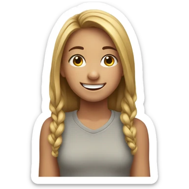 smiling girl with boys sticker