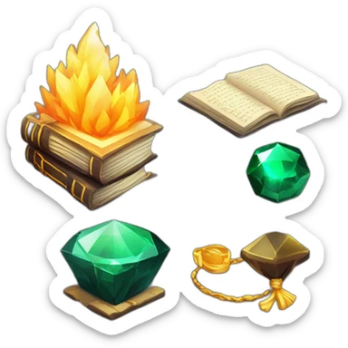 Pixel Book History Paper Diamond Obsidian Emerald Flame Shiny Glow Reward Legendary Unique Epic Mystery sticker