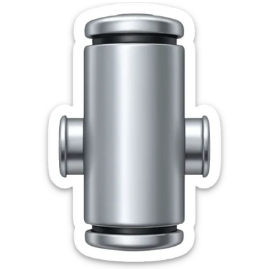 small metallic connector pin front view. sticker