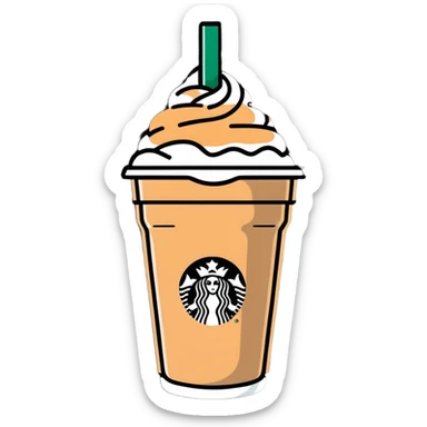 cute Starbucks iced latte with condensation on cup sticker