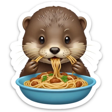 Otter, spaghetti sticker