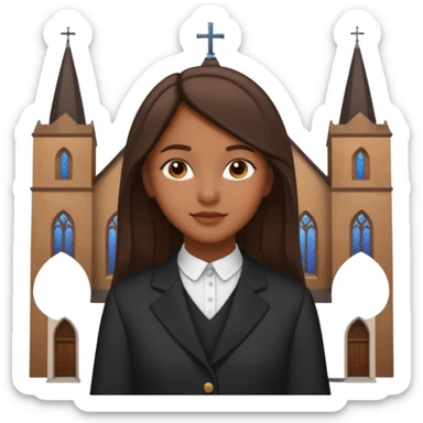 Mujer morena adolescente super elegante con ropa de ir a la iglesia sticker
