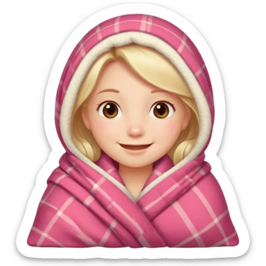 cute girl cosy blanket emoji sticker