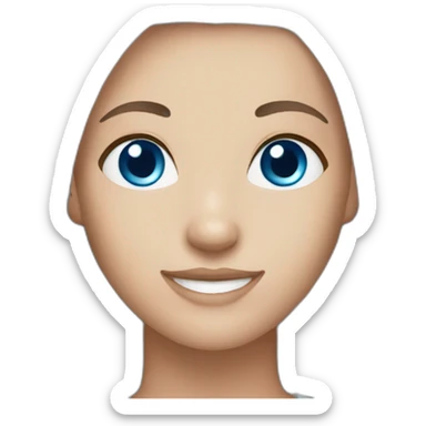 Redhead blue eyes female straight smiling peace hair sticker