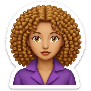 Mujer piel canela y pelo rizado sticker