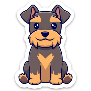 brown schnauzer dog sitting sticker