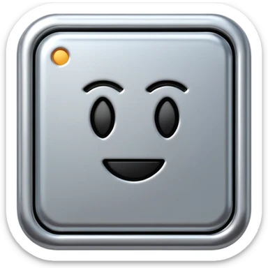 A futuristic microchip emoji made of polished silver chrome, minimal circuit details, smooth metallic surface, soft lighting, iOS emoji style, centered, clean white background sticker