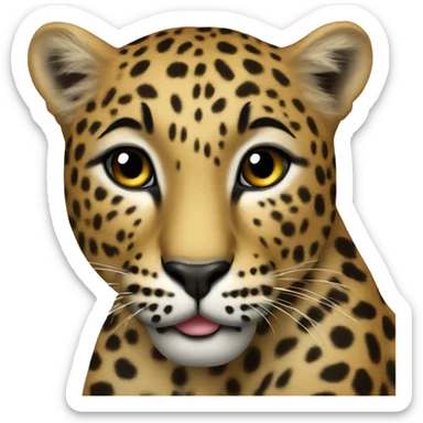 leopard heart sticker