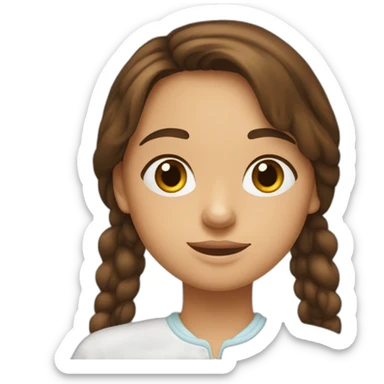 Fille brune bouclée yeux marron tête ovale sticker