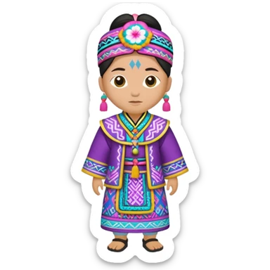 Labubu dressed in Hmong clothes sticker