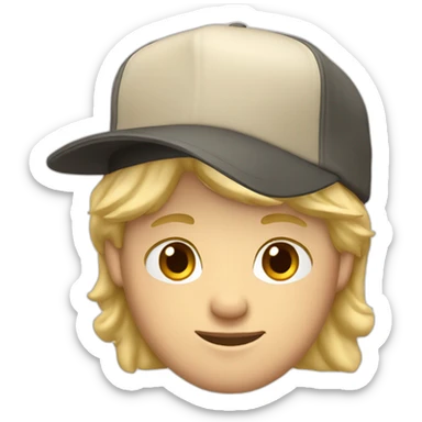 blonde guy wearing a cap with a mac book pro sticker