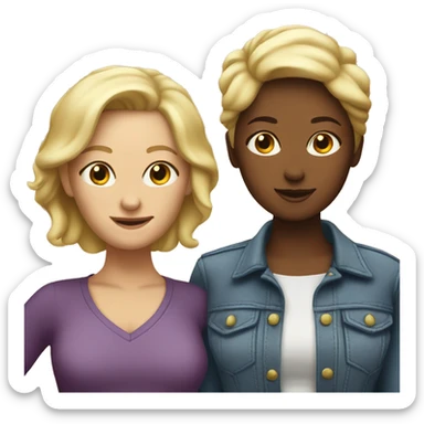 two lesbians. one is older and blond sticker