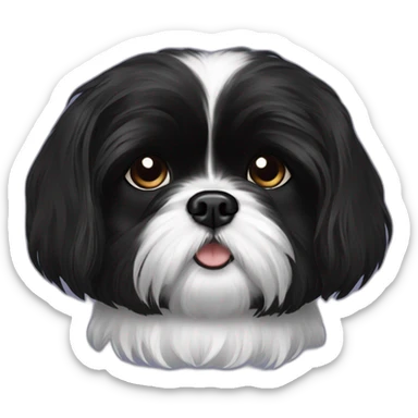 Black shih tzu  sticker