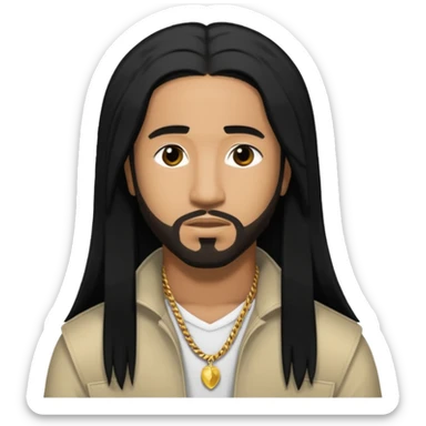 Omarion r&b singer with long black hair sticker