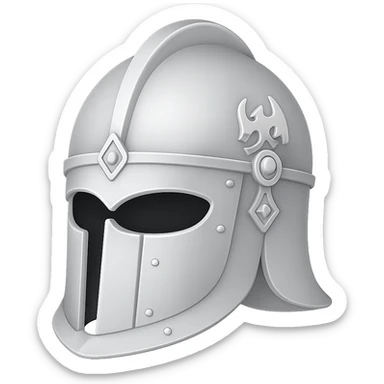 Remove the background. Change the helmet to a much lighter silver color with no gold parts. The style is emoji style, but fallback to general editor for editing since emoji style does not support editing. sticker