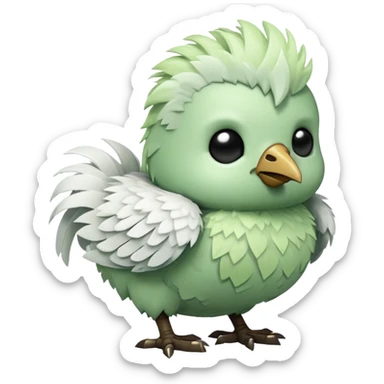 baby zombie on a tiny white chicken in Minecraft style sticker