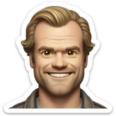 David Harbour smiling sticker