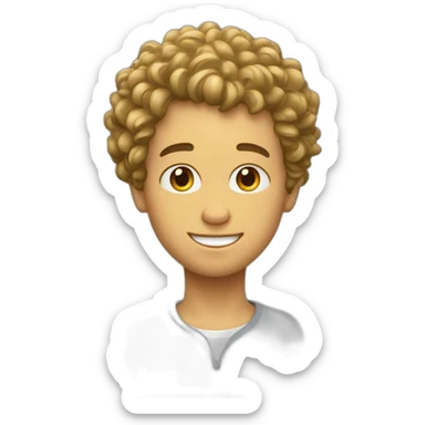 Garcon avec cheveux bouclé sticker