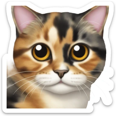 Tortie munchkin cat laying sticker