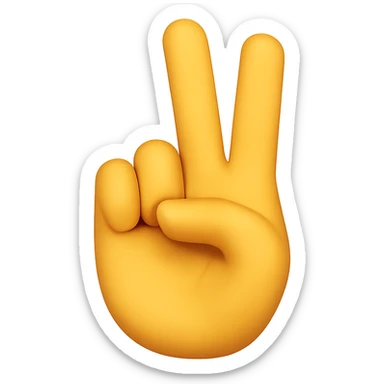 Recreate this exact hand and finger pose in normal emoji style with transparent background and white nails. Match the finger and hand position as closely as possible. Variant 2 with slight angle change. sticker
