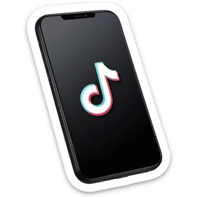 apple style emoji of a smartphone showing the TikTok logo on screen sticker