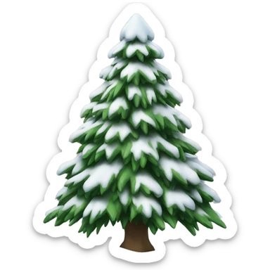 Christmas tree with snow  sticker