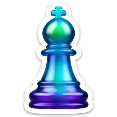 Iridescent glass chess pawn sticker