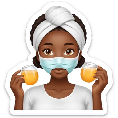 Black girl doing self care  sticker