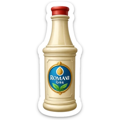 Creamy salad dressing in a bottle roman pillar sticker